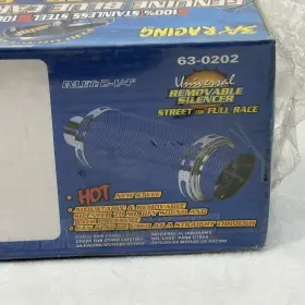 63-0202 3a Racing Stainless Steel Genuine Blue Carbon Fiber Muffler Escape Inlet 2-1/4 Inch