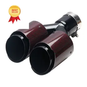 Shc-03 A-karck 2.5 Inch Inlet Dual 3.5 Outlet 9.8 Long Black Pipe And Red Shell
