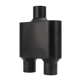 Shm251350 A-karck Single Chamber Muffler 2.5 Center Inlet Dual Outlet 13 Overall Length Alu