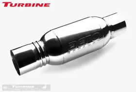 At4040 Aero Exhaust Turbine Muffler 4 Inch In/out Aggressive Sound High Flow Design
