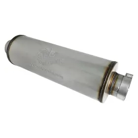 49m00038 Afe Saturn 4s 409 Exhaust Muffler Ss Round Silver 4 Inch Center Id
