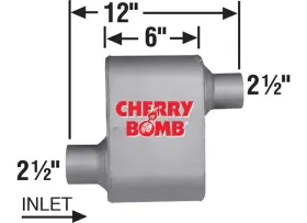 7480cb Ap Exhaust Products For 79-81 Camaro/firebird Cherry Bomb Extrme Muffler 2.5 Inch Diam