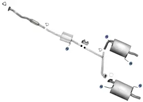 202767 Apm Exhaust System Resonator Dual Mufflers For Honda Accord 2006-2007 2dr Coupe 3.0