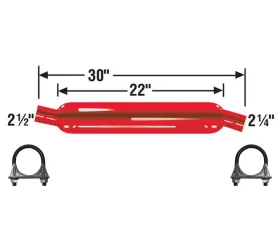 87052cb Apm 211498 Cherry Bomb Muffler 30 Inch Oal 22 In Body 2.5 Inlet 2.25 Outlet