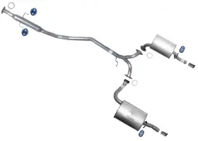 222896 Apm Exhaust System Resonator Dual Mufflers Fits Mazda 6 03-08 2.3l Fwd Natural Aspir