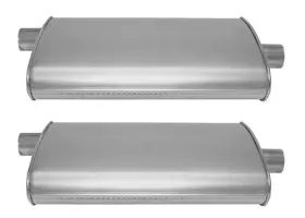 2.00id Apm 227724 2 10 1/2 Inch Oval Universal Muffler 20 Oal Offset Center