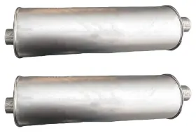 2.50id Apm 227750 2 7 Inch Round Universal Muffler 28.0 Oal Center Offset