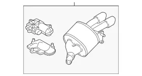 8w0-253-610-c Audi Genuine Exhaust Muffler