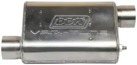 Bbk31035 Bbk Performance Parts Varitune Adjustable Muffler Offset Inlet/offset Outlet 3 Inch Stainless Steel