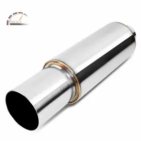 Bnd007-mfl-006-t2 Bezt Exhaust Muffler 4 Inch Diagonal Tip Round 18.5 Length 2.5 Inlet Straight-through