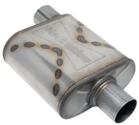 Bw009-p Black Widow Exhaust Race Venom Muffler 2.500 Inch Diameter Offset Inlet/c