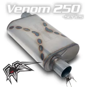 Bw00v2-33 Black Widow Exhausts Exhaust Venom 250 3 Inch Offset/offset