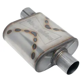 Bw0010-p Black Widow Performance Race Venom Ss Oval Gray Exhaust 3 Inch Muffler Universal