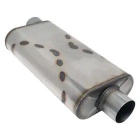 Bw004-p Black Widow Performance Venom 300 Series Ss Oval Gray Exhaust 3 In Muffler Universal