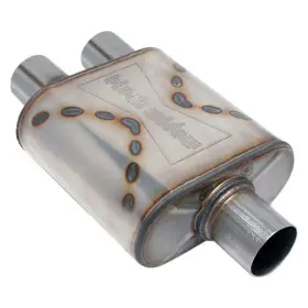 Bwsdr-33 Black Widow Performance Race Venom Ss Oval Gray Exhaust 3 Inch Muffler Universal