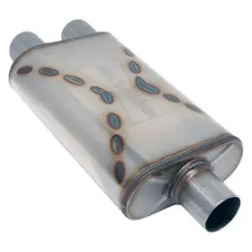 Bwsdv2-33 Black Widow Performance 250 Series Ss Oval Gray Exhaust 3.0 Inch Muffler Universal