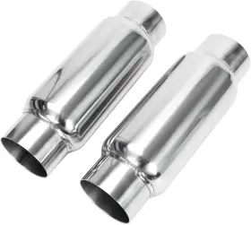 Hm1061 Blackhorse-racing 3 Inch Inlet Outlet Exhaust Muffler Pair Of
