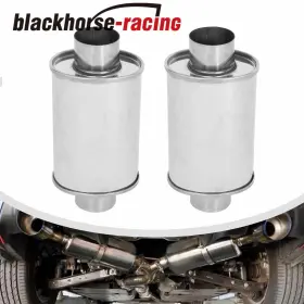 Mu39237 Blackhorse-racing-usa 2 2x 3ftft Ultra Quiet Muffler Resonator 304ss Exhaust Vibrant Universal