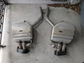 18307590558 Bmw 550i Oem Dual Mufflers With Active Valves And Tips Used 100 Mi Local Pickup