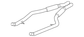 18307851561 Bmw New Genuine Center Muffler With Pipes 2015-2019 Oe
