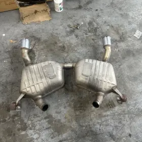 7553613 Bmw 07-11 E90 E91 335i 335xi Rear Exhaust Muffler W Tips Set Of 2 Oem Genuine