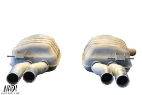 7837060 Bmw 2008 - 2010 E63 M6 Rear Lower Left And Right Muffler Pair Oem