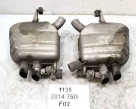 8610668 Bmw 13-15 Oem F01 F02 750 Engine N63 Rear Left Right Exhaust Muffler Set 52k