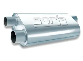 Borla 808422404778 Universal Transverse Flow Muffler With 2.5 In Inlet And Dual Outlets