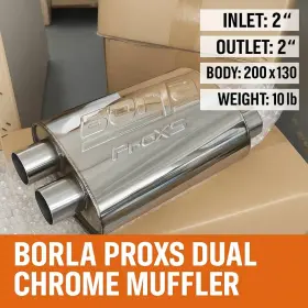 Bl80501c Borla Proxs Dual Chrome Muffler 2 Inch Inlet/outlet High Performance Universal E