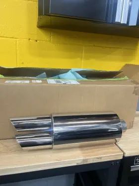 1320-z-2.5-muffler Brutefab Twin Exit Fujitsubo Legalis Style Muffler 240z 260z 280z 510 2.5 Inch By