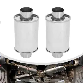 Ch4952 Carautopartshome 2x Universal 2.5 Inch Ultra Quiet Muffler Resonator 304ss Exhaust Vibrant
