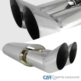 Carpartsinnovate 841808105425 Dual Slant Tip 3 Inch Outlet Dtm Style High Flow Sport Racing Muffler Exhaust System