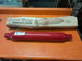 87502 Cherry Bomb Nos 1980s-1990s Original Performance Muffler # 26-7/16 Inch L