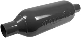 M80200 Cherrybomb Cherry Bomb - M-80 Aluminized Steel Round Red Exhaust Muffler 2 Inch Center