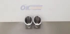 333.gm1z65 Chevrolet 1965 Chevy Corvette C2 Rear Exhaust Muffler Trim Bezel Set Pair Chrome