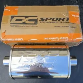 Dcmu-250-st Dc Sports Universal Oval Stainless Muffler 2.5 Inch Inlet Outlet