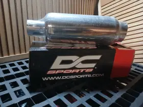 Ex-5016 Dc Sports Universal Round Muffler 2.25 Inch In 3.25 Out Slant Cut