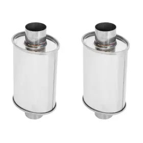 Hq0766 Di-autoparts 2x 304ss 2.5 Inch Ultra Quiet Muffler Resonator Exhaust Vibrant Universal