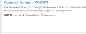 M060479 Donaldson Muffler Round Style 1 New