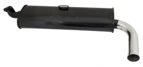 00-3666-0 Empi 3666 Single Outlet Muffler Chrome Tip Quiet Style Type 2 Bus 1963-71