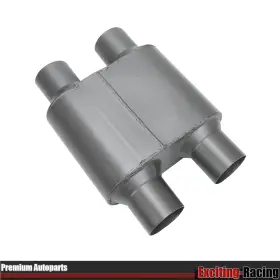 Er39206 Exciting-racing Dual 2.5 Inch Inlet Outlet Chamber Muffler Silencer
