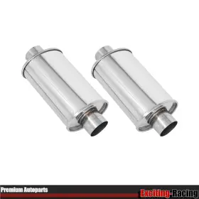 Er39236 Exciting-racing 2x 2.5 Inch Ultra Quiet Exhaust Vibrant 304 Ss Fits Mini Muffler Resonator
