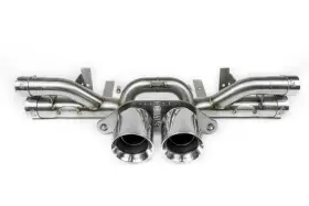 Fs.por.9972gt3.cmbc-4 Fabspeed Motorsport Muffler Bypass With 4 Inch Tips Fits 2007-2011 Porsche 997/997.2 Gt3/gt3 Rs