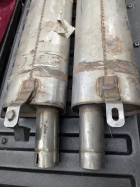 Gex-3382 Falcon Uk Jaguar Xk120 Nos Stainless Steel Dual Mufflers