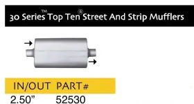 52530 Flowmaster 30 Series Top Ten Street And Strip Muffler 2.50 Inch Center/center #52530