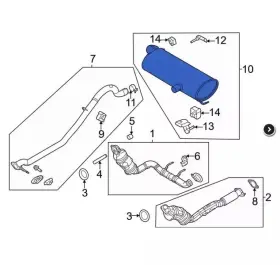 Mb3g-5k214-aak Ford Mb3g-5k214-aae 2021-23 Bronco 2.7l Rear Muffler Oem Used Mb3z-5230-a