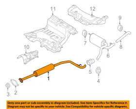 Dv6z5230e Ford Oem 14-15 Transit Connect Exhaust Components-front Muffler