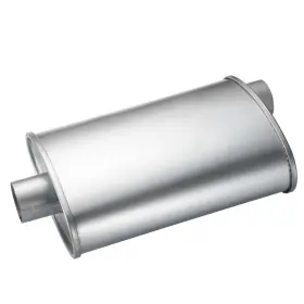 Fd-225724 Fuda Muffler 2.5 Inch Offset In / Center Out Moderate Sound Turbo