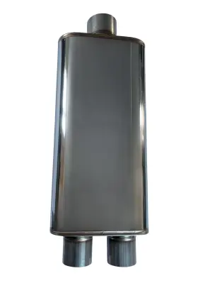 Fd25254 Fuda Industries Performance Muffler 2.5 Inch Single Dual Body Length 18 Exhaust Y Ss