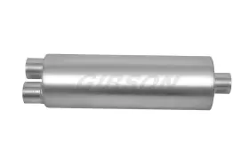 788050s Gibson Sft Superflow Dual/center Round Muffler 8x24in/3in Inlet/4in Outlet